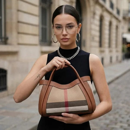 Amelie Canvas & Leather Structured Tote Bag