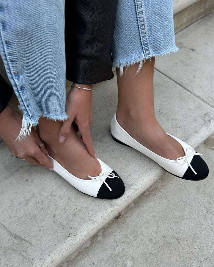 The Ballerine Two-Tone Cap-Toe Flats