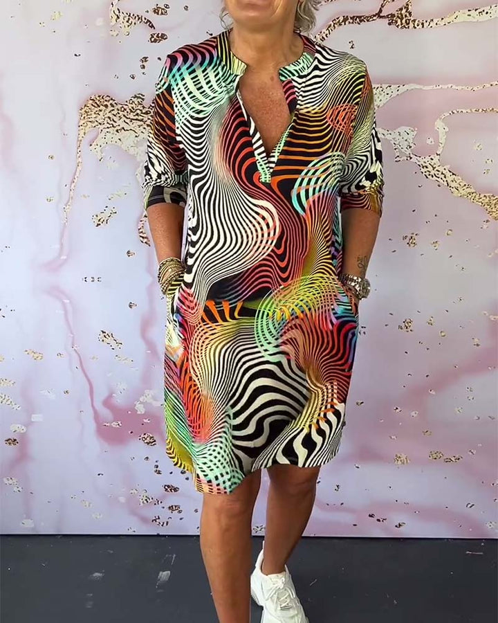Colourful printed dress