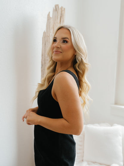 Ariella Corduroy Dress - Black - FINAL SALE