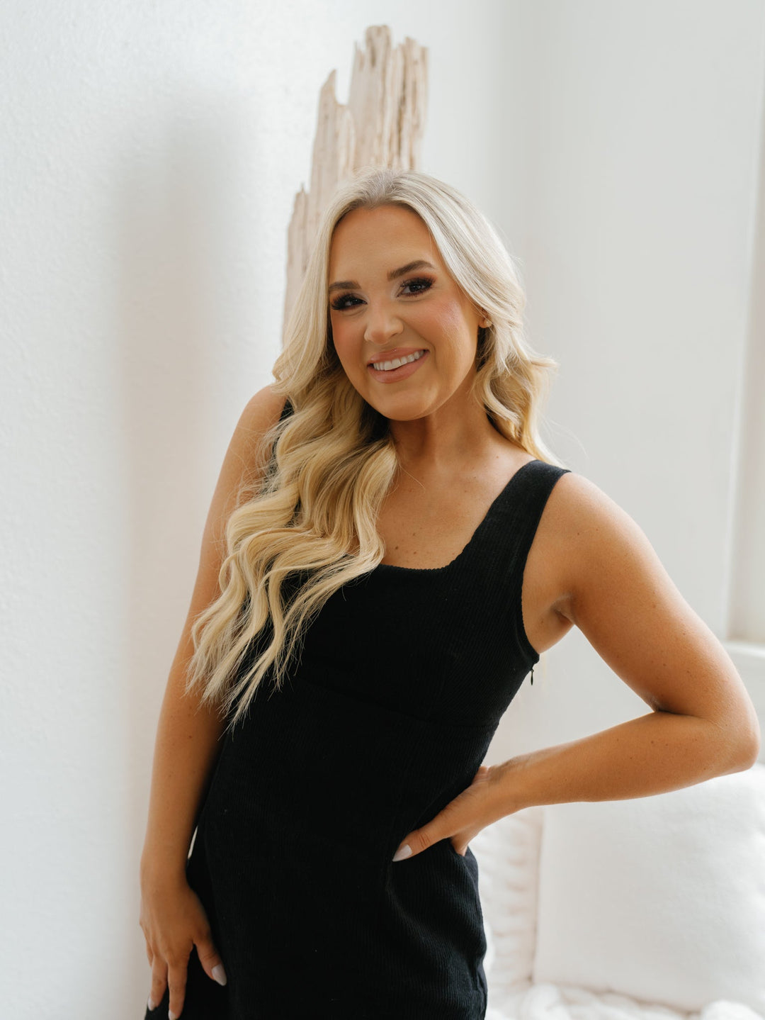 Ariella Corduroy Dress - Black - FINAL SALE