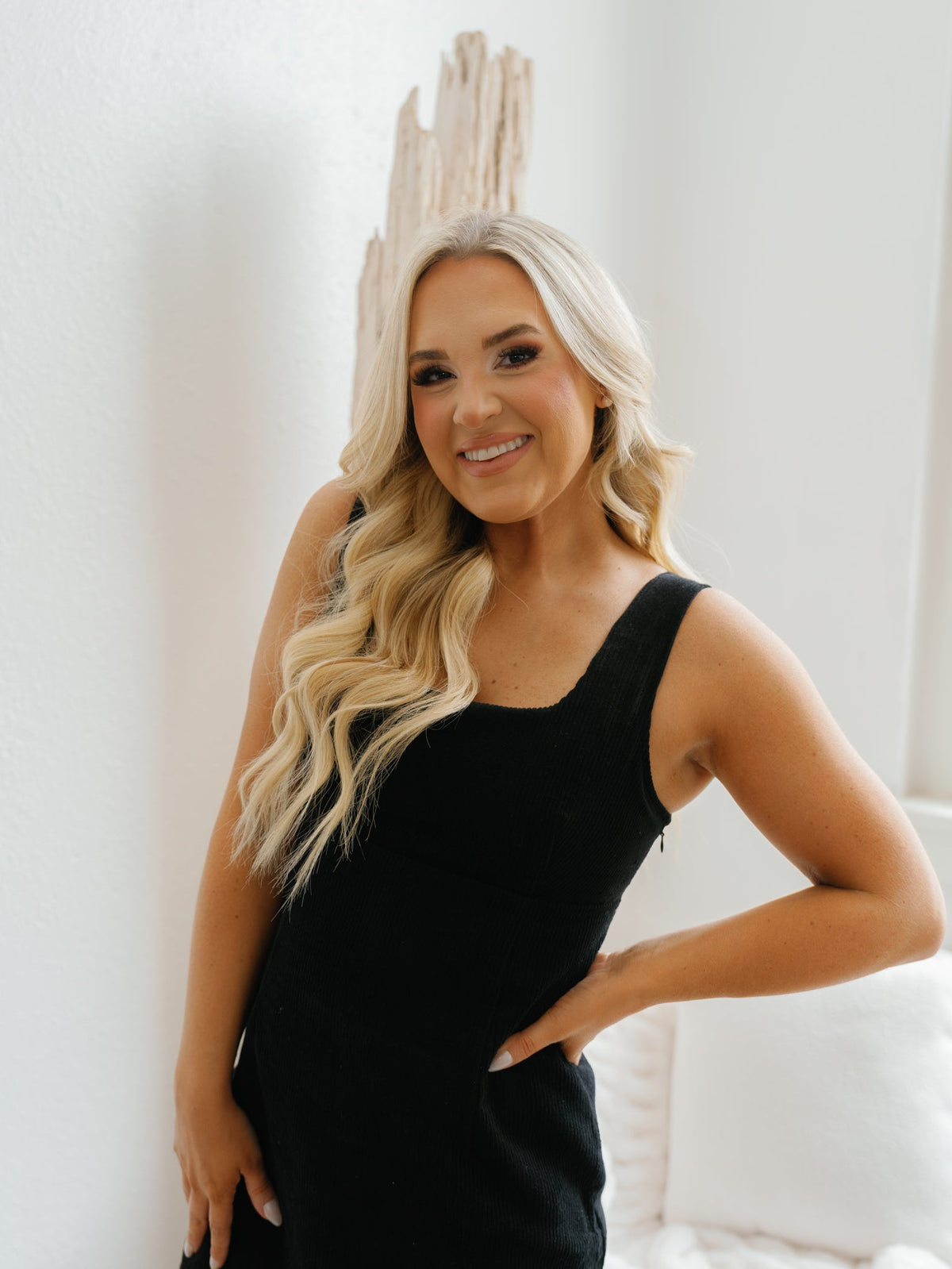 Ariella Corduroy Dress - Black - FINAL SALE