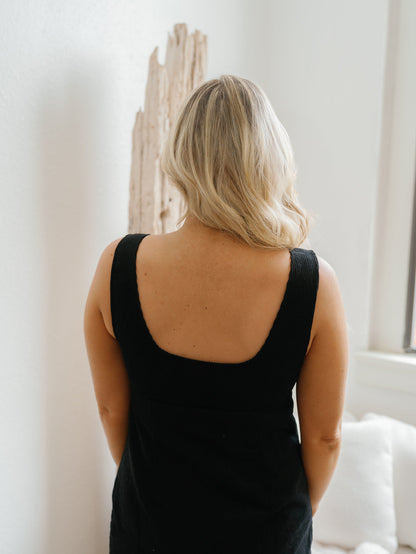 Ariella Corduroy Dress - Black - FINAL SALE