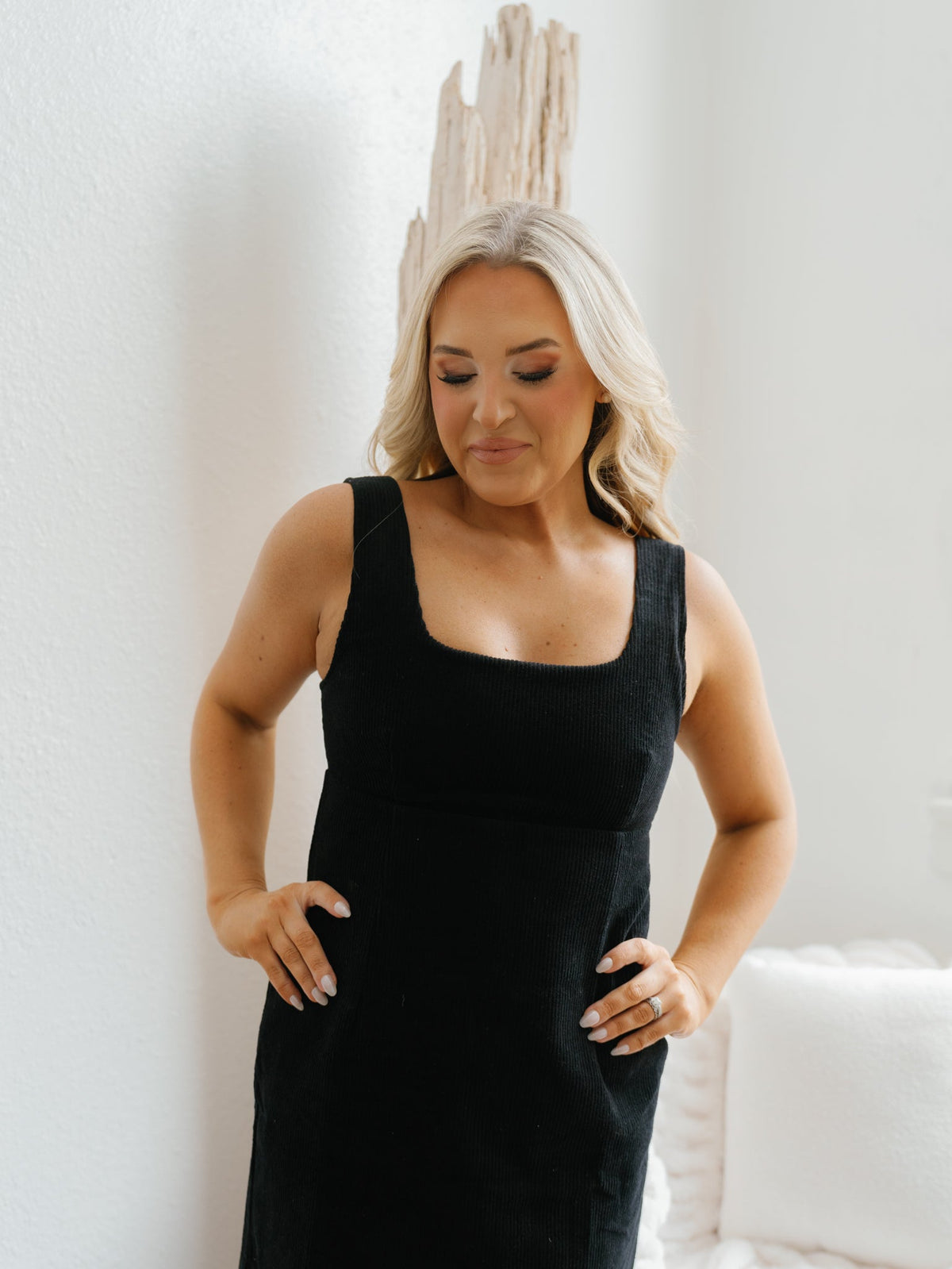 Ariella Corduroy Dress - Black - FINAL SALE
