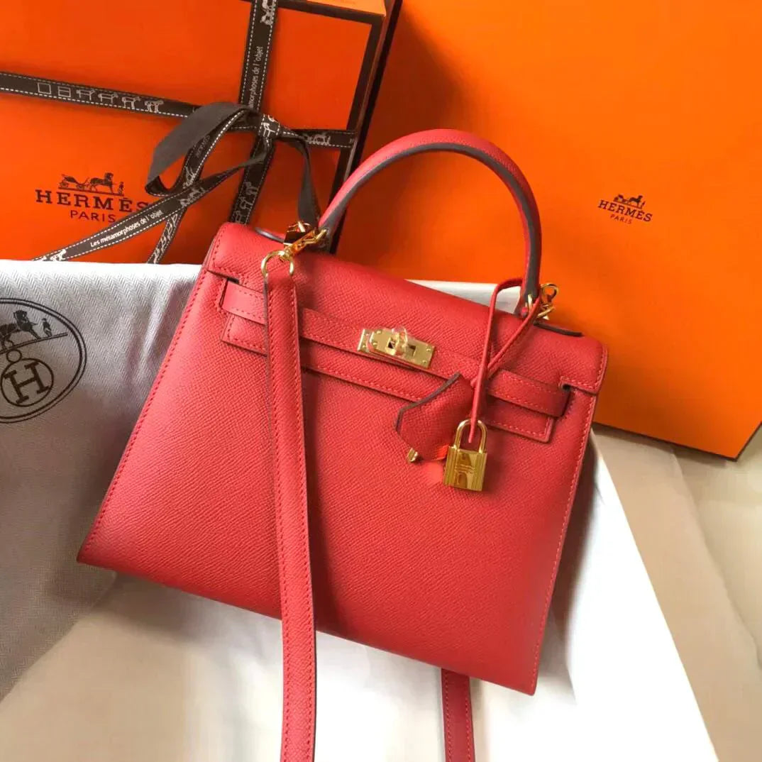Kelly 25Cm Caviar leather Bag