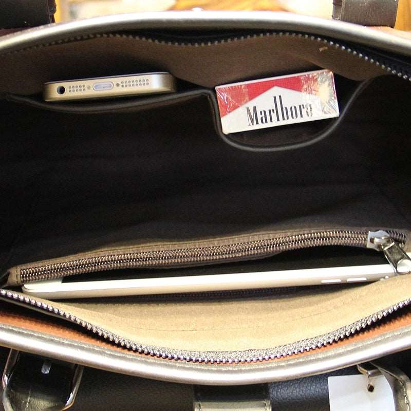 Men's Luxury Leather Shoulder Carry Briefcase