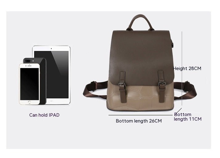 Women's Genuine Leather Assorted Color Simple Backpack