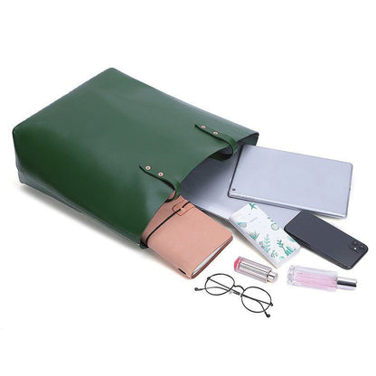 Women's Luxury Vegetable Tanned Leather Large-Capacity Tote Bag