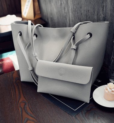 Women's Two-Piece Shoulder Tote Bag and Clutch