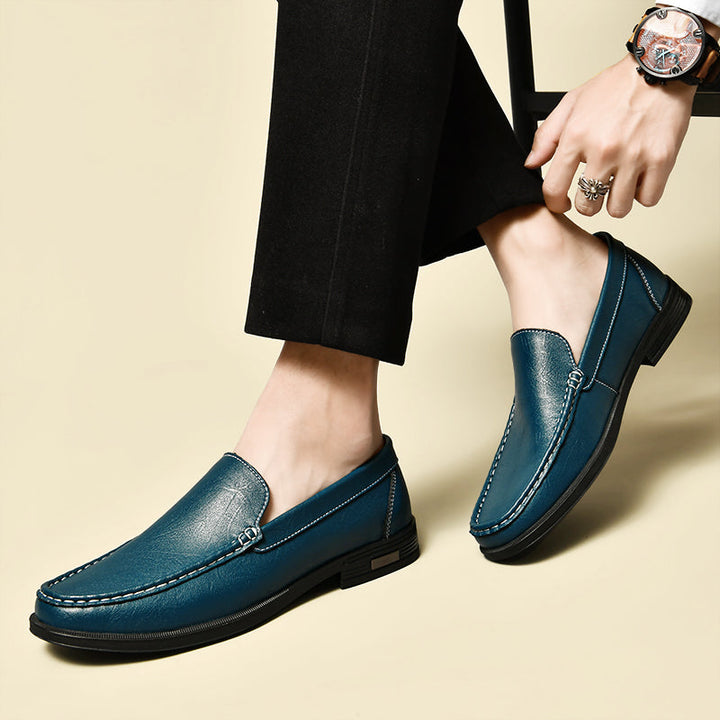 XANDER - GLIMMER LEATHER LOAFERS